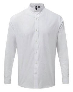 Premier Workwear PR258 - Unisex Long Sleeve Grandad Collar Shirt with Pearl Buttons