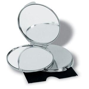 GUAPAS Elegant Chrome Dual-Sided Makeup Mirror with Case - GiftRetail KC2204