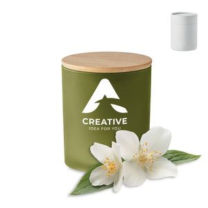 KEOPS SMALL Eco-Friendly Bamboo Lid Scented Candle 120g - GiftRetail MO6612