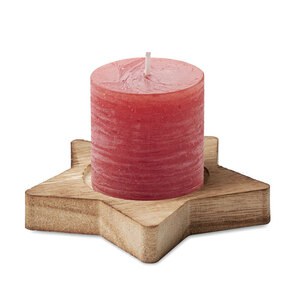 LOTUS Candle on star wooden base - GiftRetail CX1481