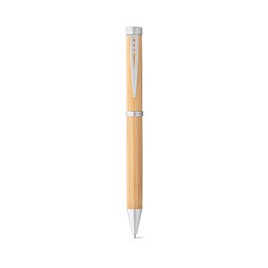 Bamboo ball pen with twist mechanism and metal clip - Egotier 91339