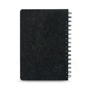 A5 notebook with semi-hard cover in recycled felt (100% rPET) with rings and lined pages - Egotier 93635