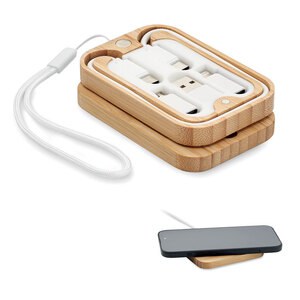 CHARGOO 15W wireless charger in bamboo - GiftRetail MO2450