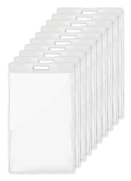Pack of 100 GiftRetail MO8600 - BADGO Clear Plastic ID Badge Holder 7.5cm x 12.5cm