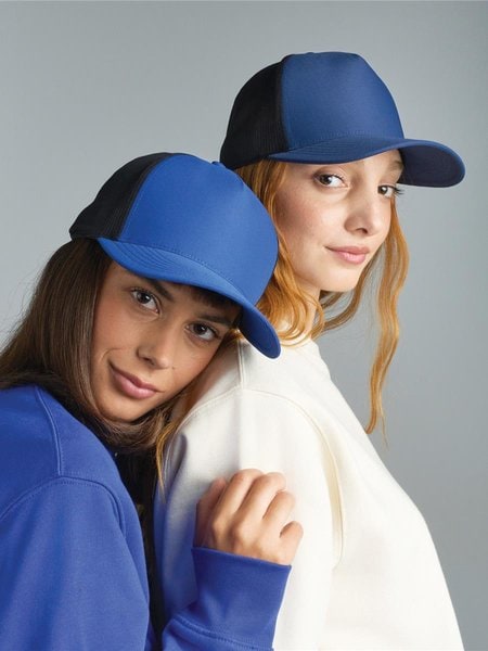 Atlantis ACDEMC - Atlantis Dempo 5 Panel Unstructured Mid Profile Mid Visor Textured Stretch Recycled Trucker Cap