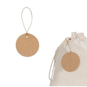 Label made from 100% recycled paper (700 g/m²) in a circular shape - Egotier 93672