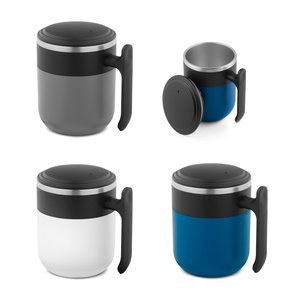 Travel mug with a stainless steel interior and a matt finish, 400 mL - Egotier 94439